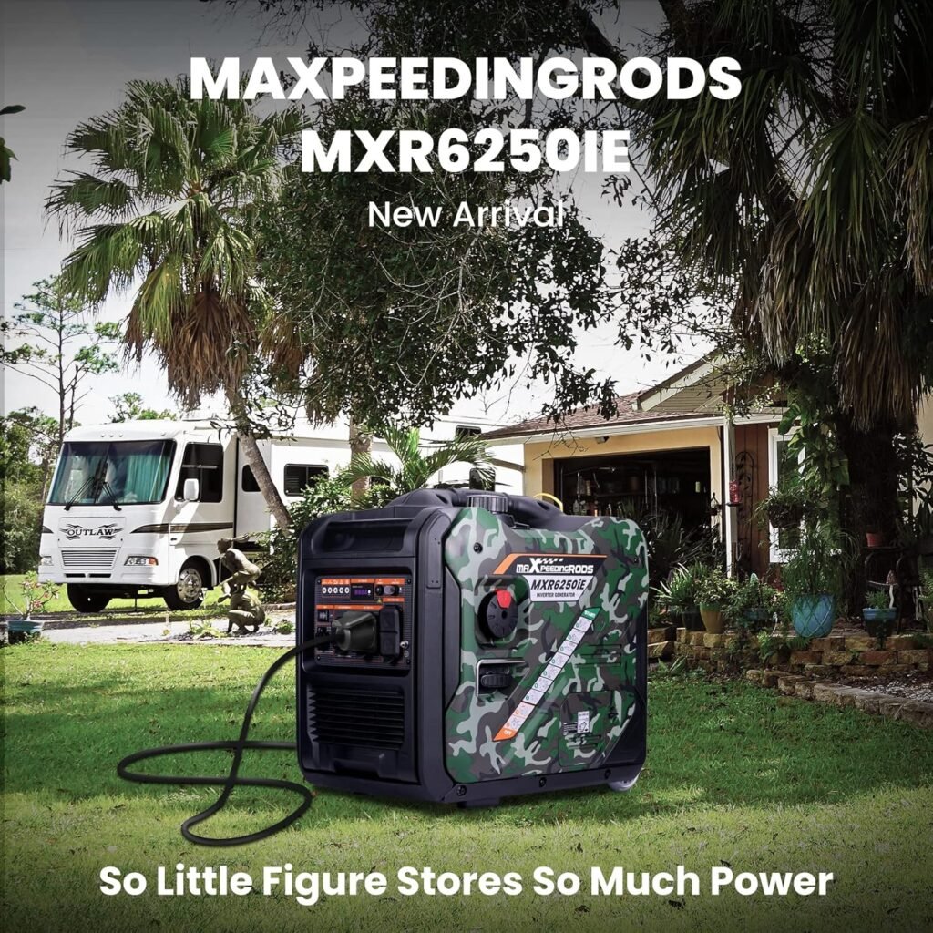 MaXpeedingrods 3500 Watt Portable Inverter Generator Gas Powered, EPA Compliant, Compact and Lightweight for Home Backup Power, Outdoor Camping, RV and Trailer